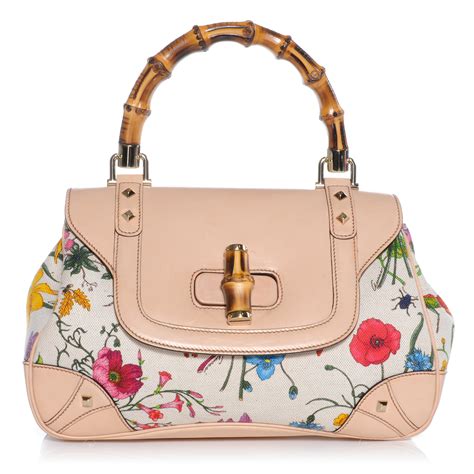 gucci flower shopping bag|Gucci handbag flowers.